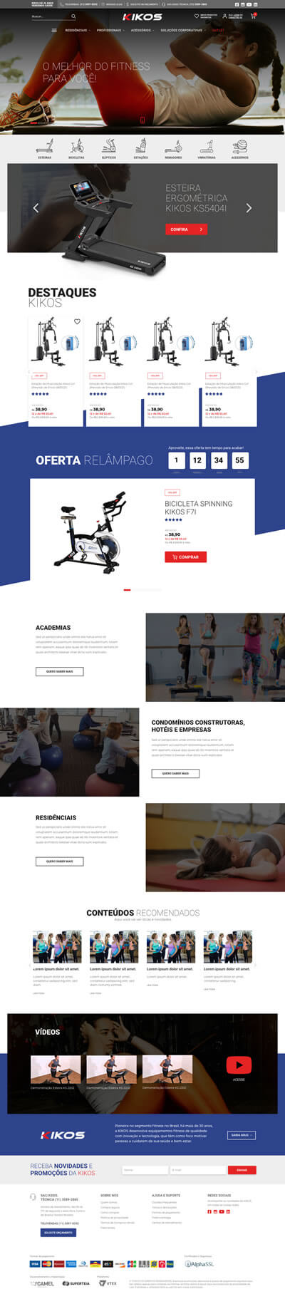Loja de equipamentos de academia - kikos