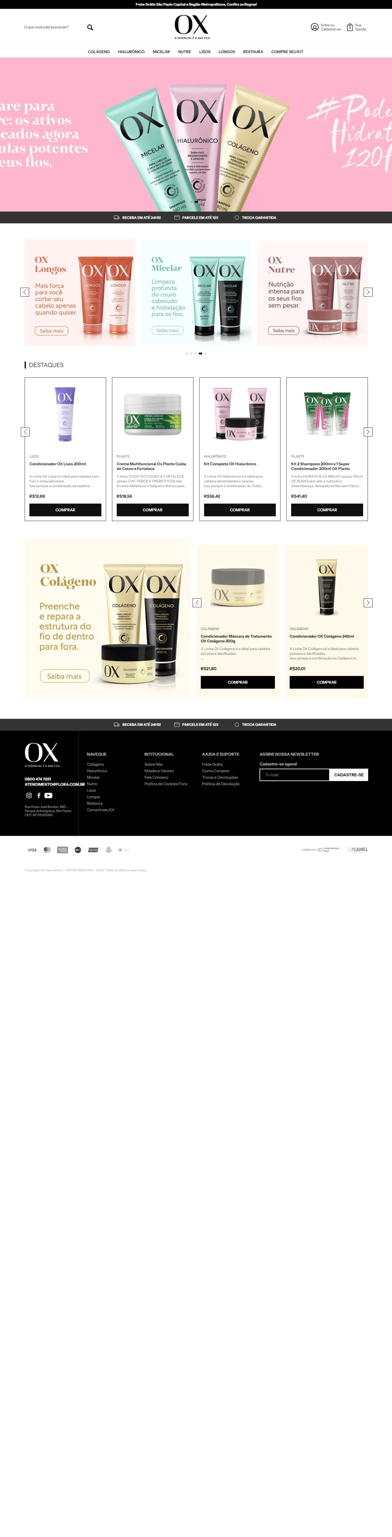 Loja de cosméticos - Ox Cosméticos